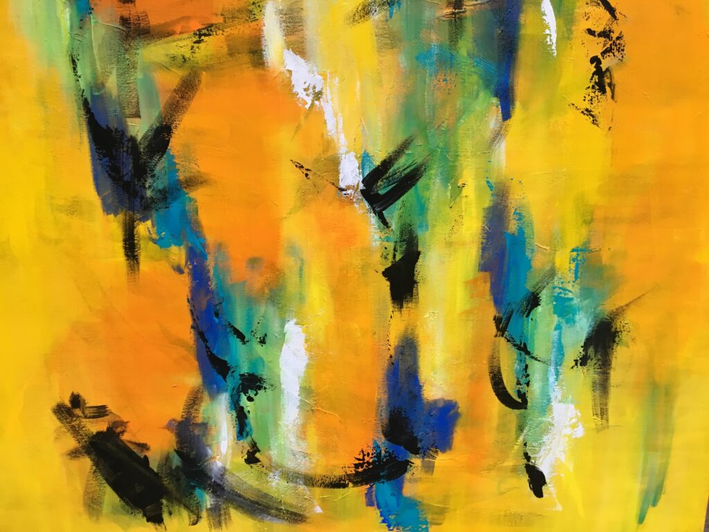 Abstrakt maleri med gult