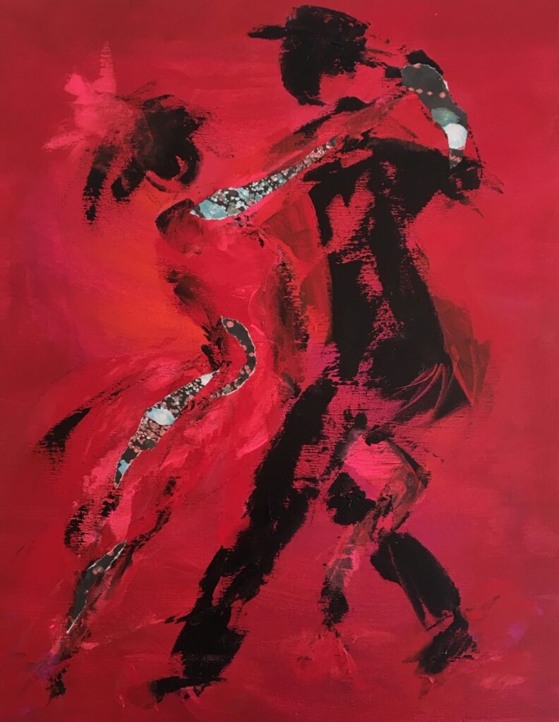 Tine Weppler Maleri af tango 40 x 30 cm